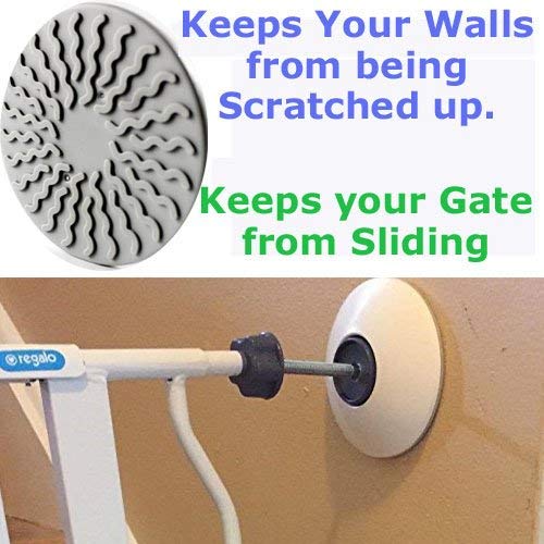 4 Pack Wall Cups for Baby Gates, Wall Protection Guard Saver Protects Wall Surface, Door, Wooden Stairs. Safety Fit for Walk Through Security Pressure Mounted Gates