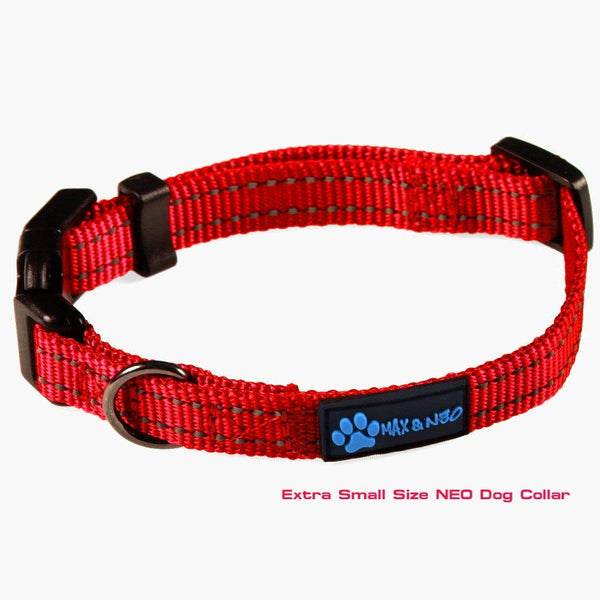 Max and Neo NEO Nylon Buckle Reflective Dog Collar - We Donate a Collar to a Dog Rescue for Every Collar Sold