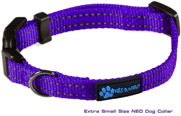 Max and Neo NEO Nylon Buckle Reflective Dog Collar - We Donate a Collar to a Dog Rescue for Every Collar Sold