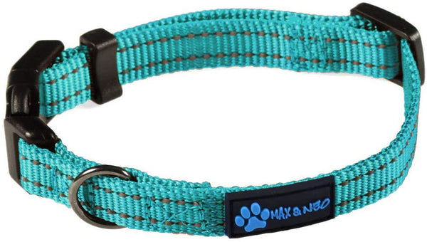 Max and Neo NEO Nylon Buckle Reflective Dog Collar - We Donate a Collar to a Dog Rescue for Every Collar Sold