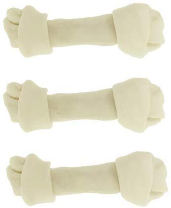 Dog Rawhide Bones Bulk Pack of 3 Natural Rawhide Protein Treats Knot Bone Chews Medium