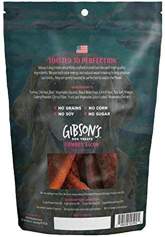 Gibsons Cowboy Bacon with Beef - Human Grade USA Soft Jerky Dog Treats, 3 oz