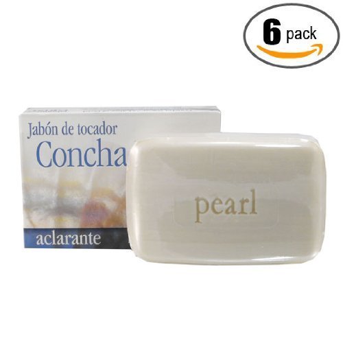 Jabon De Tocador Concha Nacar Aclarante - Para El Cuidado De Tu Cara Y Piel - Set De 6 Jabones