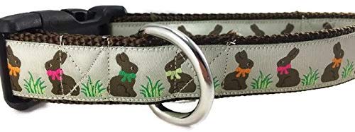 Easter Dog Collar, Caninedesign, Bunny, 1 inch Wide, Adjustable, Nylon, Medium and Large