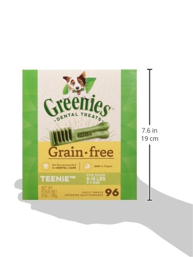 GREENIES Grain Free TEENIE Natural Dog Dental Care Chews Oral Health Dog Treats, 27 oz. Pack (96 Treats)