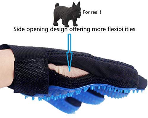 Angeles 8 Upgraded Version Pet Grooming Glove - Gentle Deshedding Brush Glove - Pet Hair Remover Mitt - Dog & Cat with Long & Short Fur