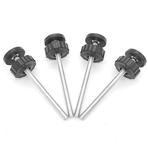 4 Pack 8MM Baby Gate Threaded Spindle Rod, Replacement Hardware Parts Kit for Pet & Dog Pressure Mounted Safety Gates - Extra Long Wall Mounting Accessories Screws Rods Adapter Bolts Black