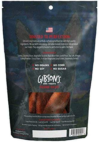 Gibsons Prairie Bacon with Bison - Human Grade USA Soft Jerky Dog Treats, 3 oz