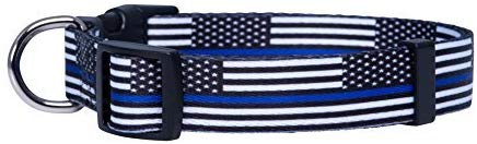 Native Pup Thin Blue Line Flag Dog Collar