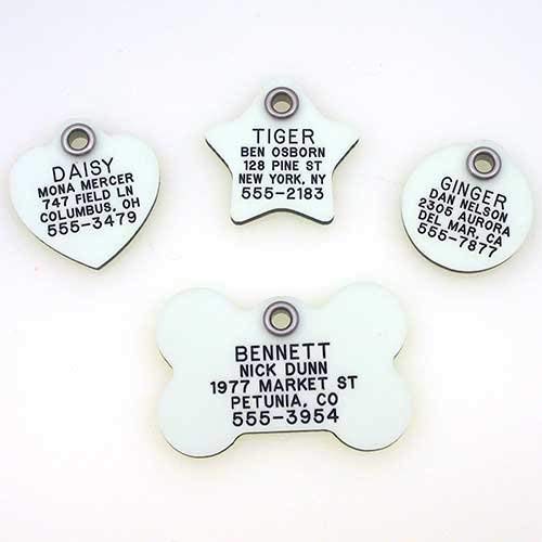LuckyPet Pet ID Tag - Glow in The Dark Tags- Custom Engraved Dog Tags & cat Tags - Easy to Read & Durable - Available in Heart, Bone, Star and Round. 3