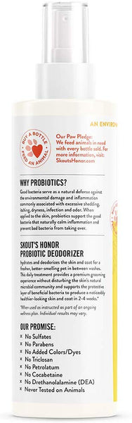 SKOUT'S HONOR: Probiotic Deodorizer - 8 fl. oz. - Hydrates and Deodorizes Fur, Supports Pet’s Natural Defenses, PH-Balanced and Sulfate Free - Avocado Oil