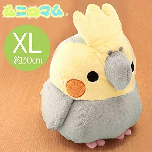 Soft and Downy Large Bird Stuffed Toy (Munyu-Mamu series) (Cockatiel Grey \/ XL size 30cm)