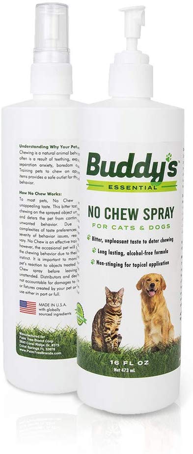 Anti Chew Bitter Spray for Dogs and Cats- 16 Oz, Lemon Taste-Stops Furniture Pet Chewing, Biting, Licking -Alcohol Free Deterrent/ Repellant - Made in USA, FDA Approved-For Puppy, Kitten Training Aid