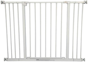 LEMKA Safety Baby Gate,Thru Gate Metal Expandable Pet Gate for Stairs,Doorways with 4" & 6" Extension,Fits Spaces Between 30" to 42" Wide 30" High