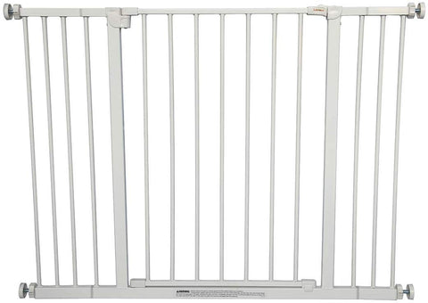 LEMKA Safety Baby Gate,Thru Gate Metal Expandable Pet Gate for Stairs,Doorways with 4" & 6" Extension,Fits Spaces Between 30" to 42" Wide 30" High