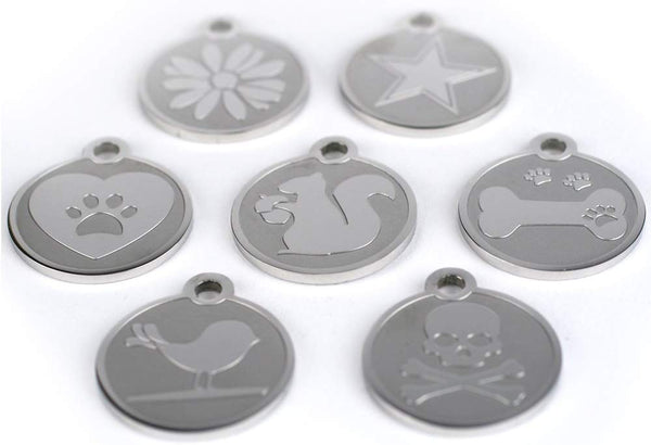 GoTags Playful, Custom Engraved Pet ID Tags, Solid Stainless Steel, Personalized Dog and Cat Pet ID with up to 4 Lines of Text, Cute, Durable and Long-Lasting