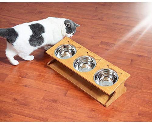 Petacc Durable Pet Bowl Stainless Steel Bowl for Cats Eco-Friendly Dog Bowls and 3 Bowl Dog Feeder