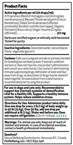 Pet Wellbeing - Life Gold For Dogs - Immune system support and antioxidant protection for canines with cancer 2 oz (59ml)