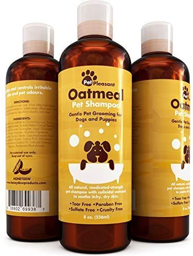 Dog Shampoo for Dry Itchy Skin - Colloidal Oatmeal Dog Shampoo for Smelly Dogs and Moisturizing Body Wash for Puppy Supplies and Dog Itching Relief - Hypoallergenic Dog Shampoo Pet Odor Eliminator