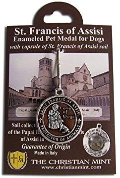 The Christian Mint, LLC St. Francis of Assisi Enameled Pet Medal with Capsule of Assisi Soil (1-Inch Diameter)