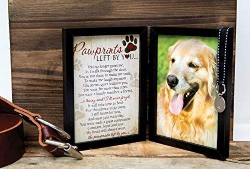 Pawprints Pet Memorial Frame with Pawprints Left by You Poem