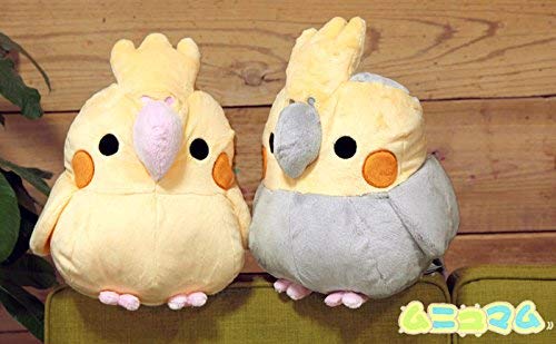 Soft and Downy Large Bird Stuffed Toy (Munyu-Mamu series) (Cockatiel Grey \/ XL size 30cm)