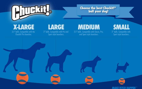 ChuckIt! Fetch Ball Dog Toys - 4 Sizes (Colors Vary)