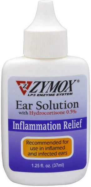 Zymox Ear Solution with 0.5-Percent Hydrocortisone, 1.25-Ounce