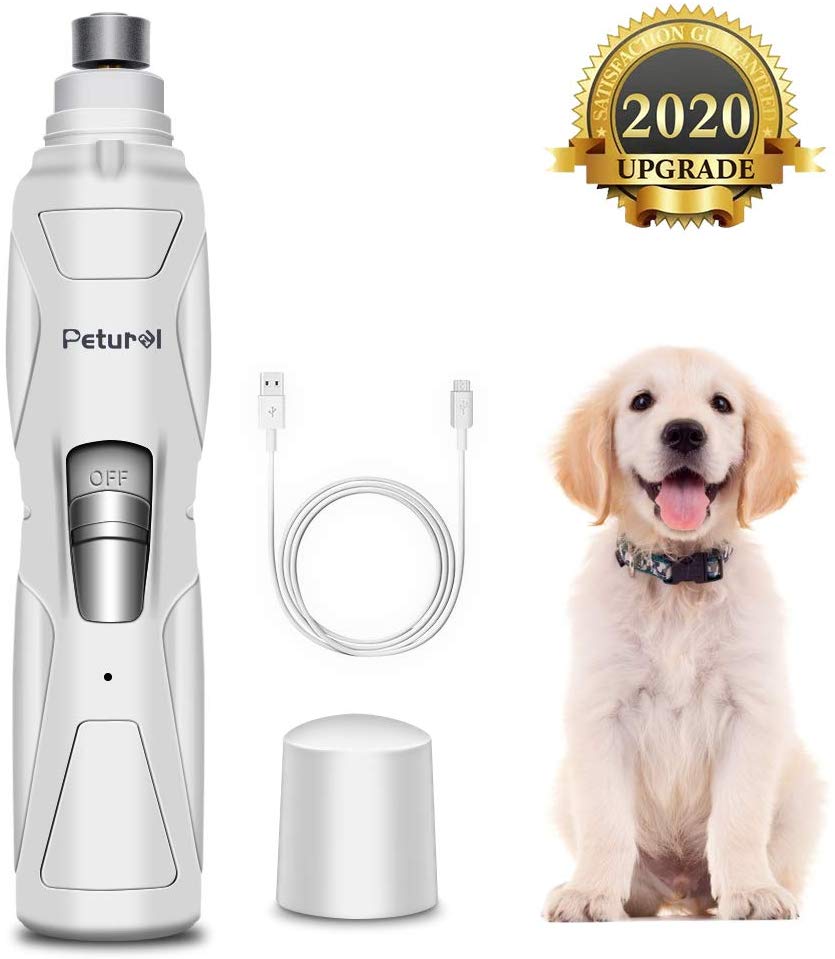 Dog Nail Grinder Upgraded - Professional 2-Speed Rechargeable Electric Pet Nail Trimmer Nail Grindder Painless Paws Grooming & Smoothing for Small Medium Large Dogs & Cats