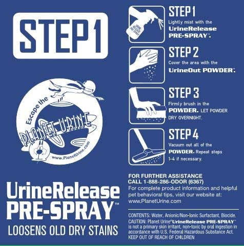 UrineRelease PreSpray & UrineOut Powder - Pet Urine Odor Eliminator, Dog & Cat Stain & Pee Cleaner Solution for All Surfaces