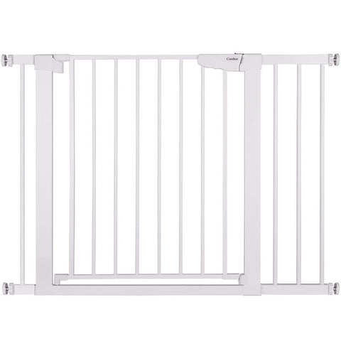 Cumbor 43.3” Auto Close Safety Baby Gate, Extra Tall and Wide Child Gate, Easy Walk Thru Durability Dog Gate for The House, Stairs, Doorways. Includes 4 Wall Cups, 2.75-Inch and 8.25-Inch Extension