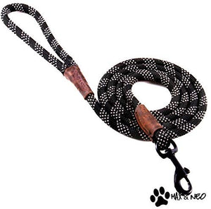 Max and Neo Rope Leash Reflective 6 Foot - We Donate a Leash to a Dog Rescue for Every Leash Sold