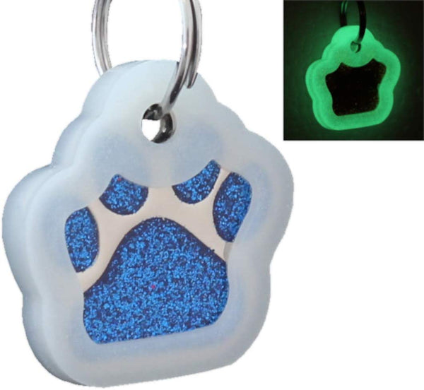 io tags Pet ID Tags, Personalized Dog Tags and Cat Tags, Custom Engraved, Easy to Read, Cute Glitter Paw Pet Tag