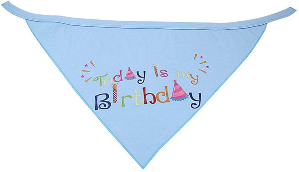 Dog Birthday Bandana with Birthday Candle Headband - Pet Birthday Gift Decorations Set, Soft Scarf & Adorable Hat for Party Accessory