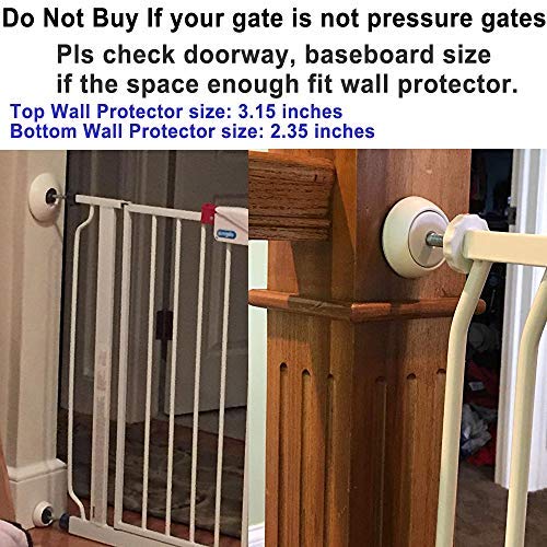 4 Pack Wall Cups for Baby Gates, Wall Protection Guard Saver Protects Wall Surface, Door, Wooden Stairs. Safety Fit for Walk Through Security Pressure Mounted Gates