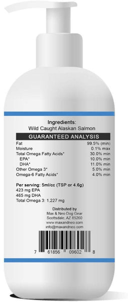 Max and Neo 100% Pure Wild Caught Alaskan Salmon Oil for Dogs and Cats - We Donate One for One to Dog Rescues for Every Bottle Sold
