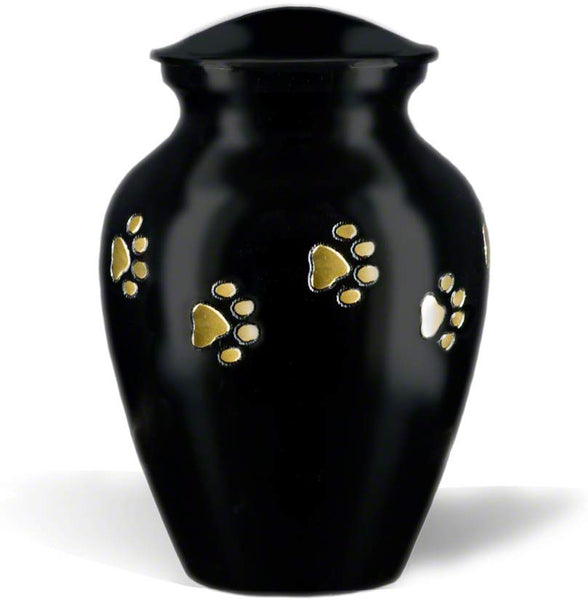 Best Friend Services Ottillie Paws Series Pet Urn for Dogs and Cat Ashes, Hand Carved Brass Pet Cremation Urns