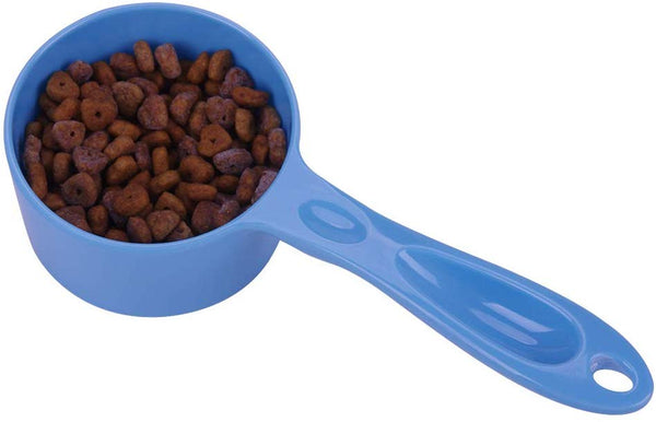 Super Design Sturdy Melamine Food Scoop for Dogs Cats Birds, Measuring Cup, Long Comfortable Handle