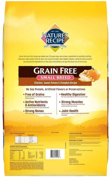 Nature's Recipe Grain Free Small Breed Dry Dog Food, Chicken, Sweet Potato & Pumpkin