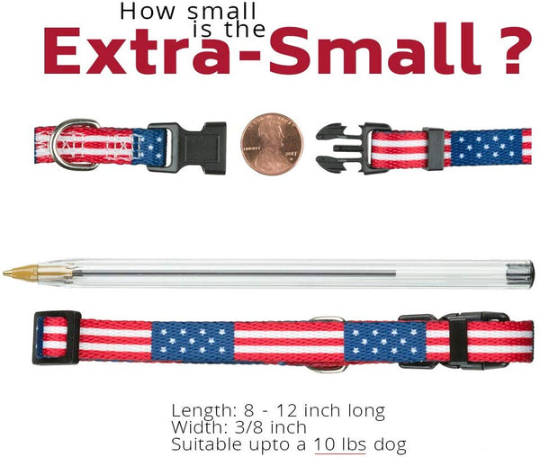 American Flag Dog Collar in 5 Different Sizes