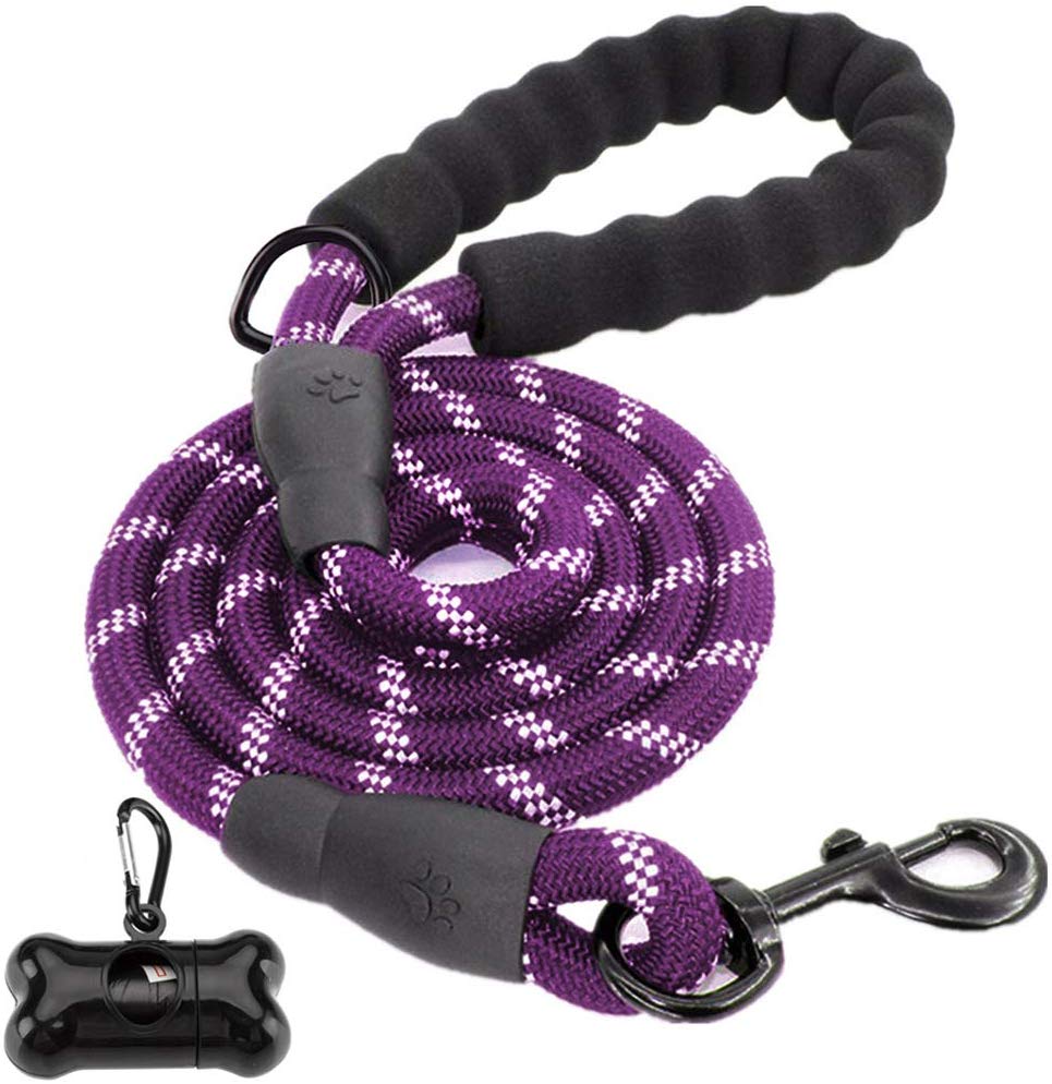 JBYAMUS 5 FT Reflective Dog Leash, Heavy Duty Dog Leash with Comfortable Padded Handle, Durable Nylon Encryption Braid Anti-Chewing for Medium and Large Dogs