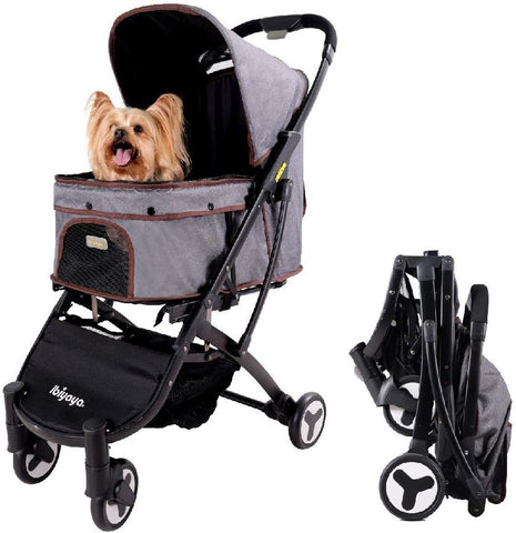 ibiyaya Light Weight Dog Strollers for Medium, Small Dogs and Cats | Smart Design Folds Down to a Large Hand Bag Size | Folding Puppy & Kitten Carrier Perfect for Pet Travel