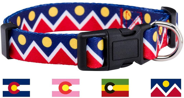 Native Pup Colorado State Flag Dog Collar