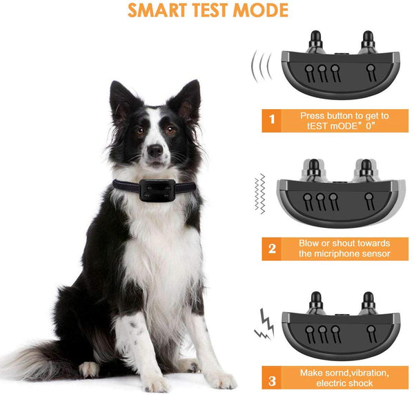 Rapchel Bark Collar, 2019 Upgrade Version, Harmless Bark Collar for Small Medium Large Dog, Rechargeable Anti bark Collar, Beep Vibration and No Harm Shock Smart Detection Module