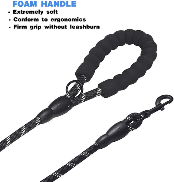 tobeDRI Heavy Duty Dog Leash - 2 Padded Handles, 6 feet Long - Dog Training Walking Leashes for Medium Large Dogs