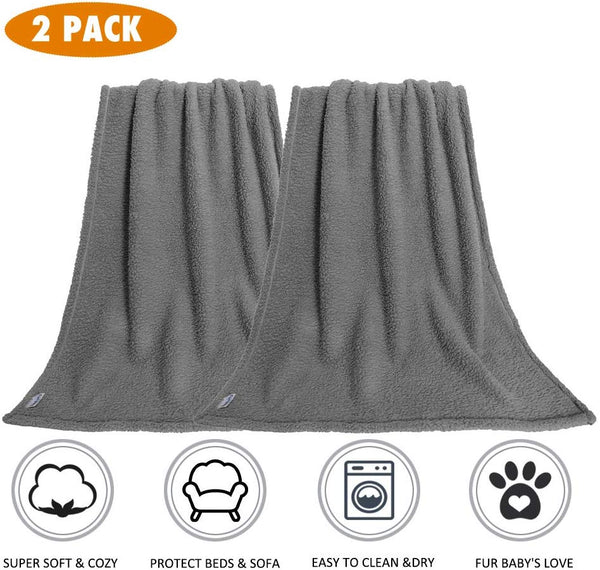 Premium Fluffy Fleece Dog Blanket, Soft and Warm Pet Throw for Dogs & Cats