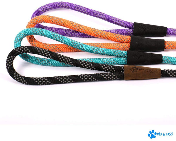 Max and Neo Rope Leash Reflective 6 Foot - We Donate a Leash to a Dog Rescue for Every Leash Sold