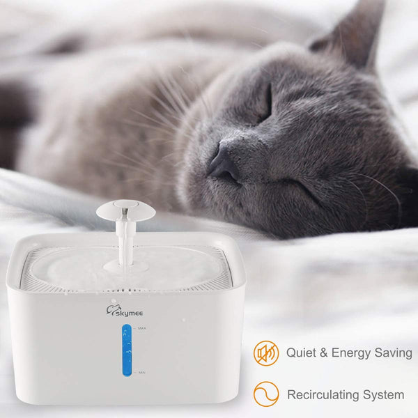 SKYMEE Pet Water Fountain 3L Automatic Pet Cat and Dog Drinking Fountain with Two Water Storage Bowls and Two Water Outlets, Suitable for Two Pets to Drink