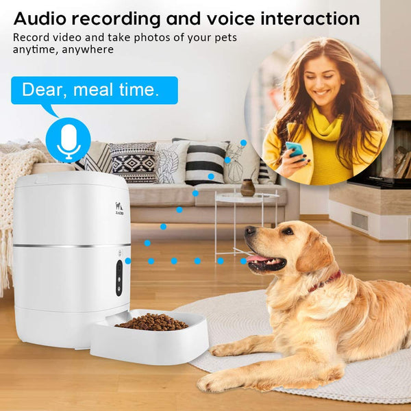 Zacro 6L Automatic Cat Dog Feeder - WiFi Automatic Pet Smart Feeder Food Dispenser, 1080P HD WiFi Pet Camera with Night Vision and 2-Way Audio Communication, Wi-Fi Enabled App for iOS/Android