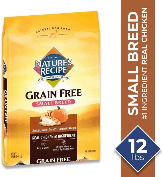 Nature's Recipe Grain Free Small Breed Dry Dog Food, Chicken, Sweet Potato & Pumpkin